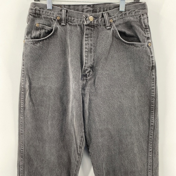 Wrangler Jeans Womens Size 32 Black Denim High Rise Vintage 5 Pocket Zip Closure - Picture 2 of 13